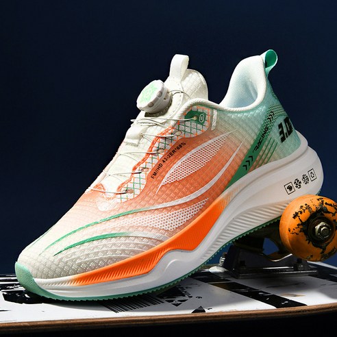 남성 패션 회전 다이얼 운동화 편안하고 가벼운 일상용 휴식화